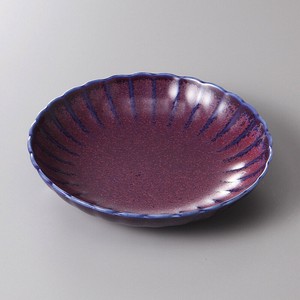 [美濃焼 食器] 菊形 4．5寸 取皿パープル [minoware TOKI 陶器]