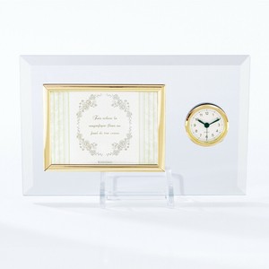 【キシマ】インテリアフレーム Glass 時計付き写真立て 記念品・贈答品に
