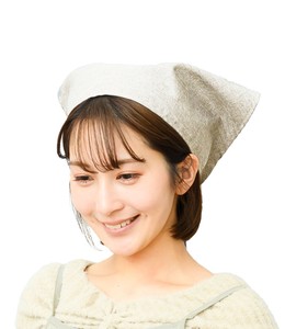 【再入荷：予約販売】三角巾(サンドベージュ) シンプル ひも式 無地 大人用 男女兼用 カフェ 業務用