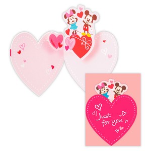 ディズニー ミッキーマウス＆ミニーマウス ダイカットハート【多目的／立体ミニカード】