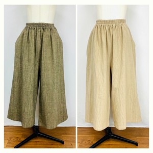 Skort Slub Stripe Wide Pants
