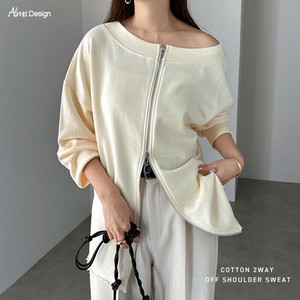 2way オフショルダー 裏毛 スウェット トップス