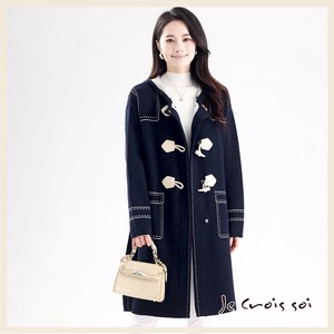 大衣 Design 混羊毛 大衣 缝线/拼接 提花