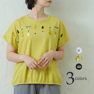 T 恤/上衣 蝙蝠袖 刺绣 emago 新商品 2025年 褶边/木耳边 休闲 进货 春夏