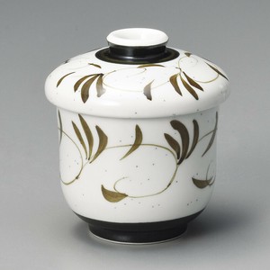 梨地唐草むし碗　日本製 陶器　茶碗蒸し　茶碗蒸し