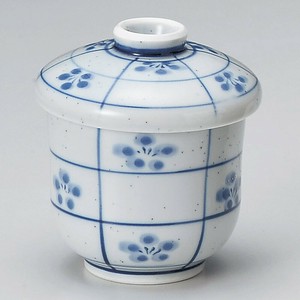 梨地市松梅むし碗　日本製 陶器　茶碗蒸し　茶碗蒸し