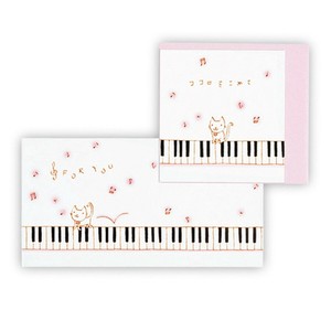 ピアノ弾くネコII【多目的／ミニカード】