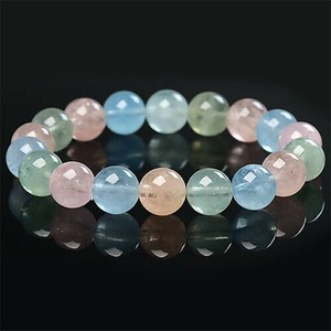 Gemstone Bracelet Aquamarine/Coral 11mm