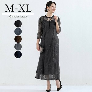 【M-XL】レースボレロとキャミソールワンピースがセットのオケージョンドレス。