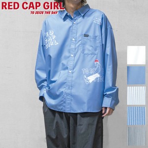 RED CAP GIRL Button Shirt Patterned Polyester Broad