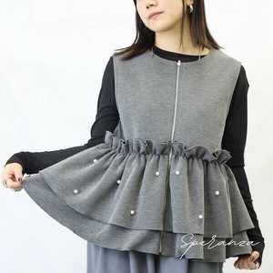 【WEB限定特別価格】ペプラム切り替え　パールデザインベスト
