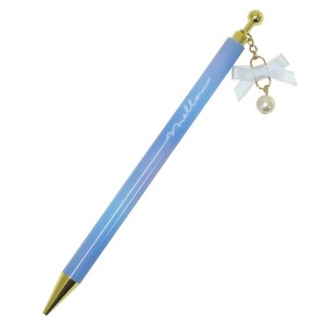 【シャープペン】リボン リボンチャーム付きシャープ マーブルブルー