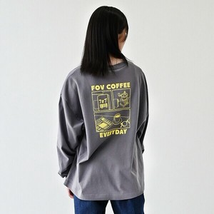 T-shirt Back Print T-Shirt coffee Long T-shirt