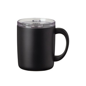 【CafeLink】スライド蓋付きマグカップ 400ml　ブラック　AFSM-401BK　真空断熱構造