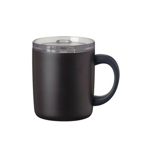 【CafeLink】スライド蓋付きマグカップ 300ml　ブラック　AFSM-301BK　真空断熱構造