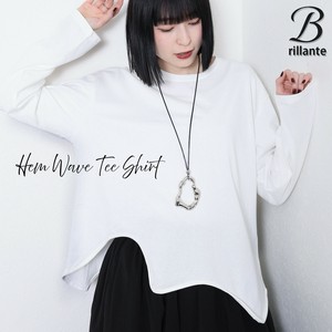 裾波々変形デザインTシャツ  新作2025ss春夏　通年定番人気　BRILLANTE東京（193236）