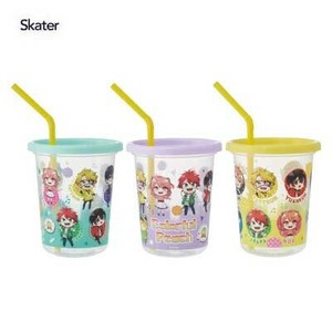 ストロー付きタンブラー 320ml 3個セット カラフルピーチ 25 スケーター SIH3ST