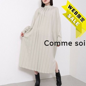 【WEB限定価格】■comme soi（コムソワ）■フロントプリーツワンピース 2025新作