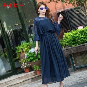 Casual Dress Ladies fashion Plain Color