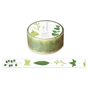 【5/1再入荷しました】 透明テープ 20mm幅 手でちぎれる・草木花 ｼﾘｰｽﾞ：グリーン