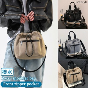 フロントファスナーポケット 2way 撥水 ナイロン 巾着 ショルダーバッグ czysbg01326