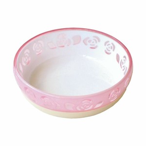 ［ペッツルート］おいしく見えるニャン食器 S ピンクローズ