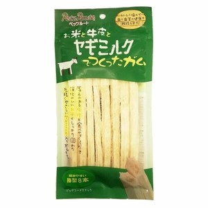 ［ペッツルート］お米と牛皮とヤギミルクでつくったガム 棒型 8本