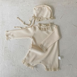 韓国スタイル 2色4サイズ ロンパース 帽子 2点セット セットアップ