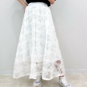 2025年新商品 裙子 花朵 雅卡尔织布