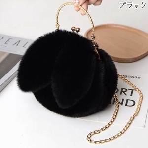 【即納現品50%off】WT0910s-bk うさ耳エコファーがま口バッグ かわいい 秋 冬