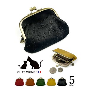 Coin Purse Gamaguchi Genuine leather Coin Purse Cat 5-colors