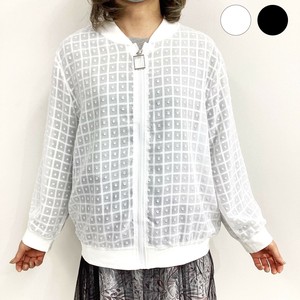 【2025年S/S新作】ブロック刺繡　シアージップアップ長袖ジャケット