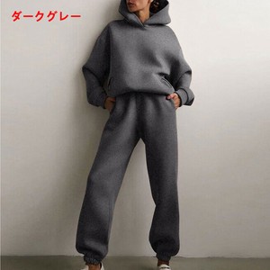 パーカー+スポーツパンツ 2点セット 長袖  フード付き 無地 ゆったり 快適 レディース ファッション BQ6537