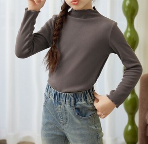 Tシャツ  長袖 保温 秋服 無地 快適 ファッション 女の子用 BQ6540