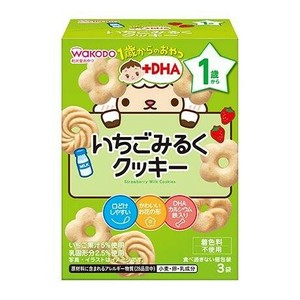 1歳からのおやつ+DHA いちごみるくクッキー 16g×3袋