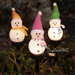 シーズン商品 早い者勝ち クリスマス雪だるま装飾 ledイルミネーション 戸外小夜灯 花園灯 ソーラーライト