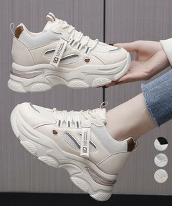 国内即納 厚底ダッドスニーカー レースアップ 韓国
