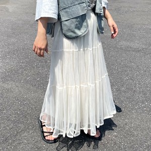 Skirt Long Skirt Tulle pleated skirt Sheer Tiered [2025 NEW]