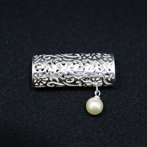 【 帯留め 】シルバー パイプ　唐草  (1173-1001-020)