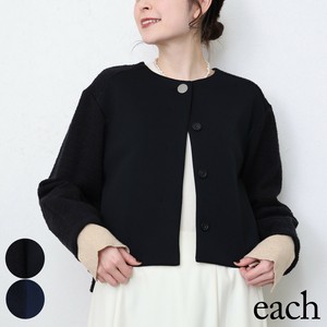 【each数量限定セール】RawFudge ツイード異素材切替ジャケット　each東京　新作入荷2024aw 7642003
