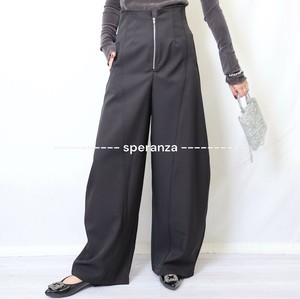 フロントジップ　ハイウエストパンツ