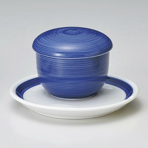 呉須巻丸むし碗　強化磁器　日本製 美濃焼 陶器 茶碗蒸し