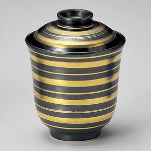 天目コマ筋金一口碗 美濃焼 日本製 陶器　茶碗蒸し