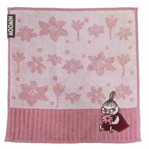 【ハンドタオル】ムーミン ジャガードハンカチタオル オーガニックコットン お花をもって