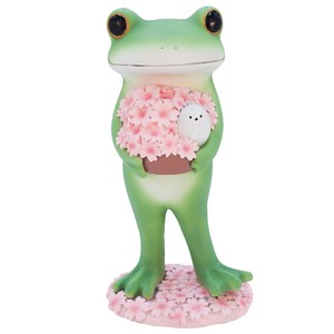 コポー　桜シマエナガとカエル 春   蛙 かえる 置物 マスコット copeau
