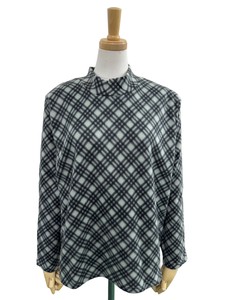 <2024冬物新作>あったかフリース長袖Tシャツ　バイヤスチェック　2024冬物人気　真里子の詩