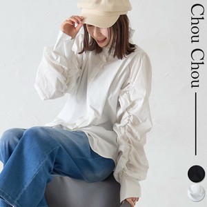 立ち襟フリルお袖ギャザーブラウス　デザイン2025人気  chouchou東京