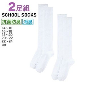 グンゼ スクールソックス 2足組 抗菌防臭加工 消臭 綿混 年間 靴下 子供 子ども用 キッズ ジュニア 白リブ