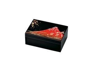 37-2503 プチアクセサリーBOX　黒　富士に桜