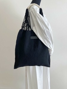メキシコ製・ウール素材のハンモックバッグ・BLACK（L）手織り